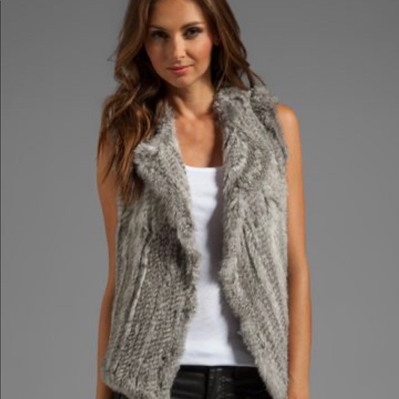 Knitted rabbit fur vest - Picture 1 of 3